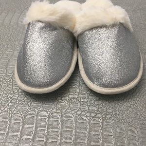 Womans silver sparkle slippers
